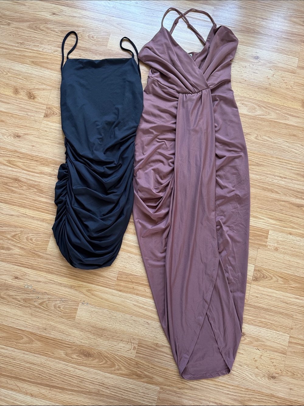 Black Slip & Mauve Wrap Maxi Dress Bundle ✨ both size M